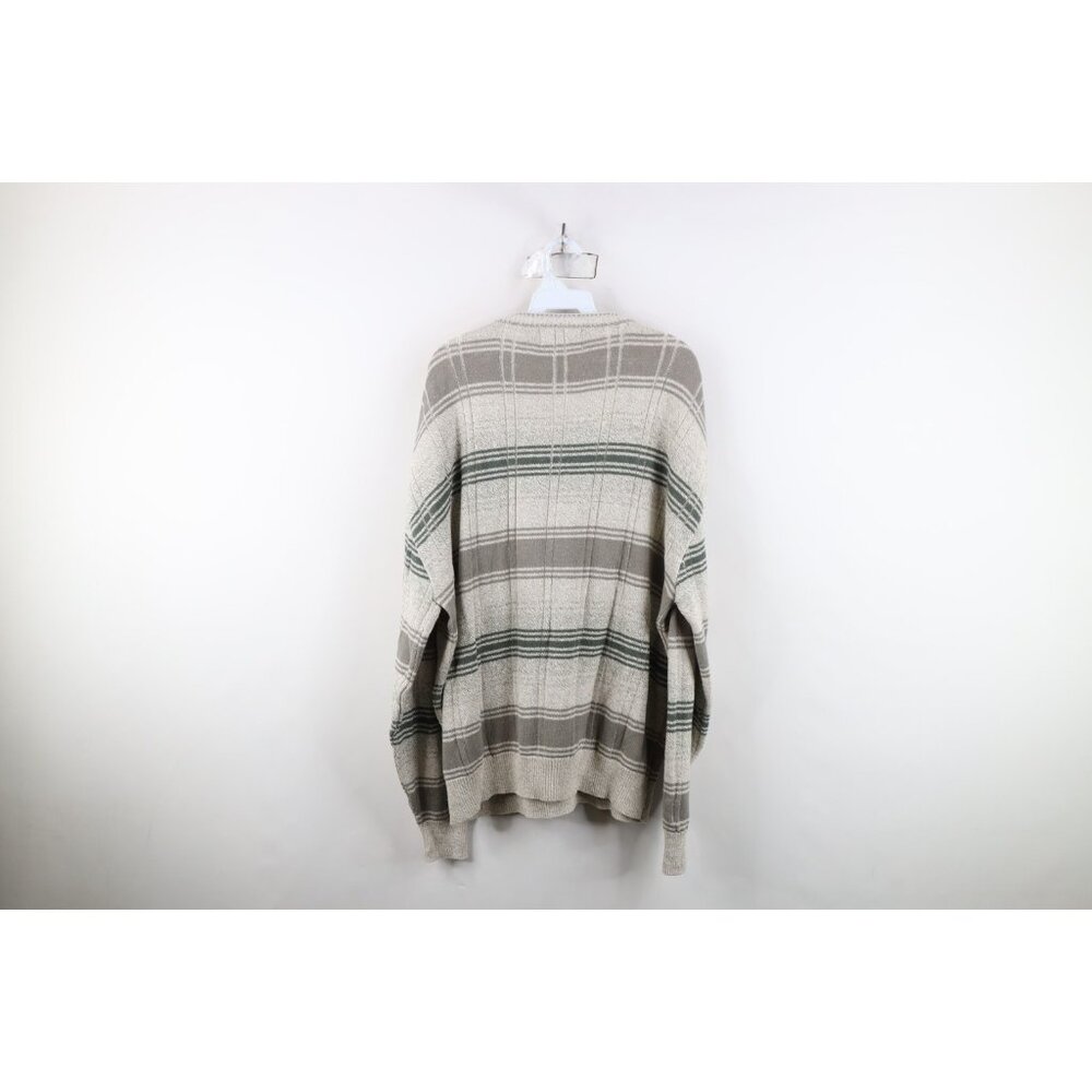 Vtg 90s Streetwear Mens XL Striped Color Block Ribbed Knit Crewneck Sweater USA - Picture 9 of 11